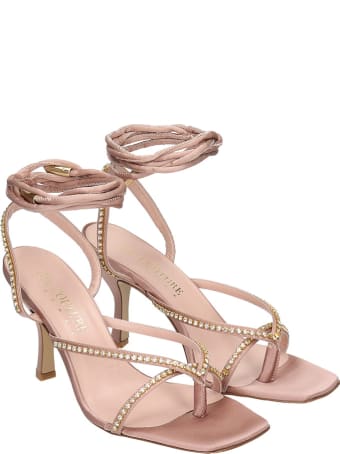 GIA COUTURE Sandals In Rose-pink Satin
