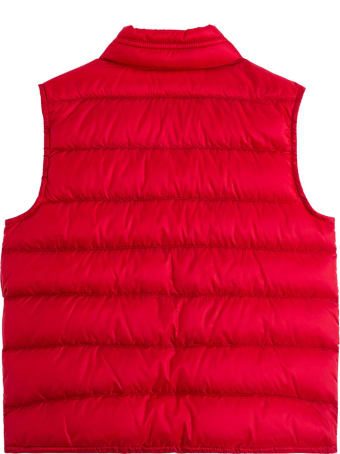 Moncler Red Gui Vest With Logo Patch