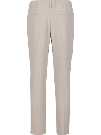 Brunello Cucinelli Beige Silk-blend Trousers