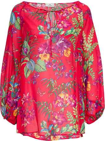 Etro Floral Shirt In Cotton Blend