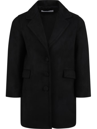Le Gemelline by Feleppa Black Coat For Girl