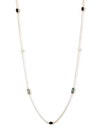 Lo Spazio Jewelry Lo Spazio Aquamarine, Blue Sapphire and Diamond Necklace
