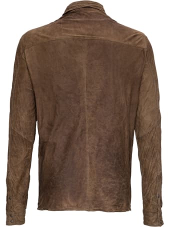 Giorgio Brato Wrinkled Brown Leather Shirt