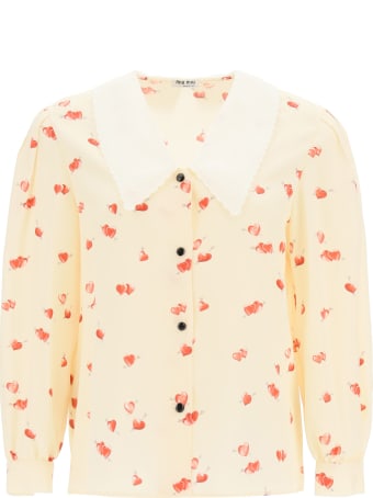 Miu Miu Printed Marocain Silk Shirt