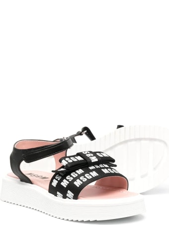 MSGM Sandals With Print And Bow