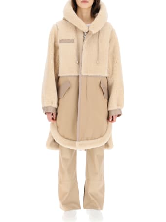 Mr & Mrs Italy Cotton Parka With Leather And Shearling Inserts