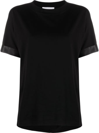 Fabiana Filippi Cotton T-shirt With Satin Detail