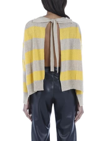 Marni Striped Wool And Cashmere Sweater With Open Back