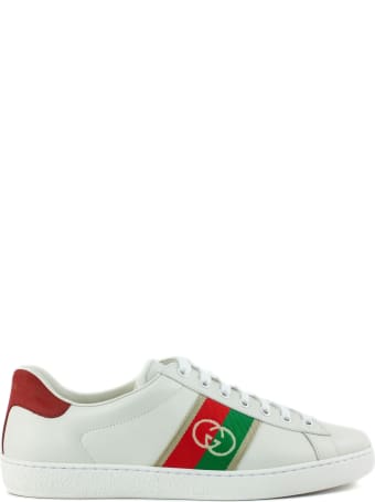 Gucci White Leather Ace Sneakers