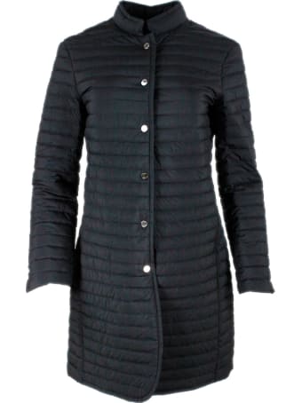 Moorer Light Coat In Real Slim Goose Down With Concealed Pockets. Matte Color
