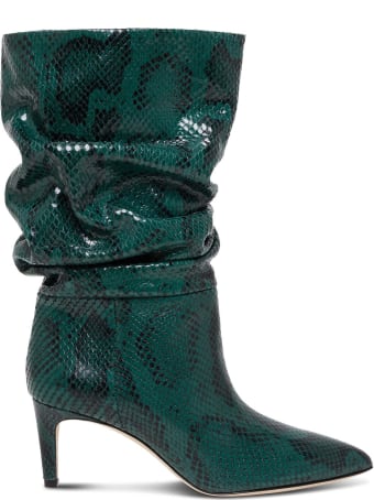 Paris Texas Python Print Leather Ankle Boots