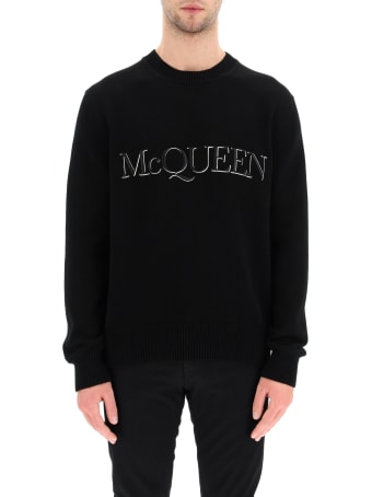 Alexander McQueen Cotton Sweater With Logo Embroidery