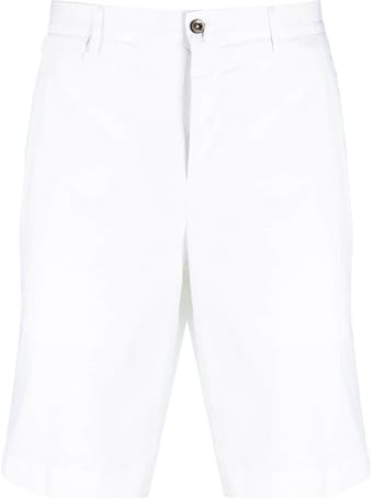 PT01 Five Pockets White Cotton Bermuda Shorts
