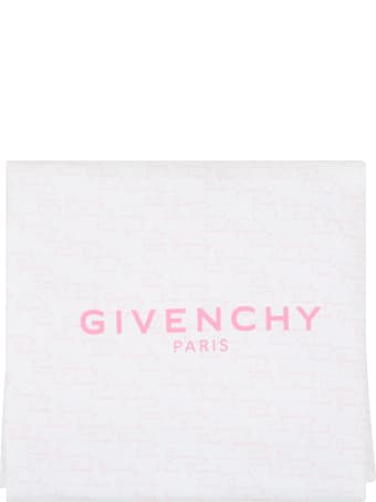 Givenchy White Blanket For Babygirl With Logo