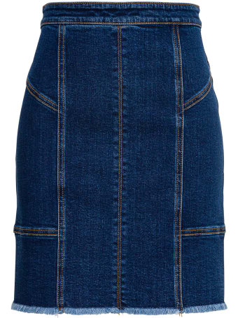 Alexander McQueen Denim Skirt With Back Zip