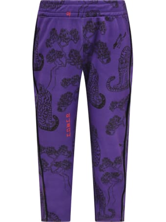 Mini Rodini Purple Trouser For Kids With Tigers