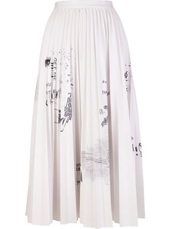 Ermanno Scervino Pleated Midi Skirt With Graffiti Print