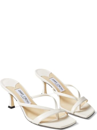 Jimmy Choo Maelie White Leather Mules