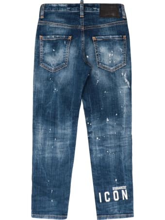 Dsquared2 Run Dan Worn-out Details Jeans