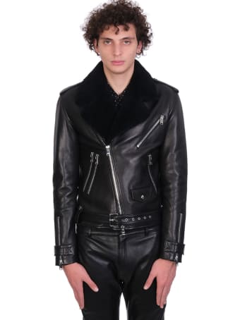 Jacob Lee Biker Jacket In Black Leather
