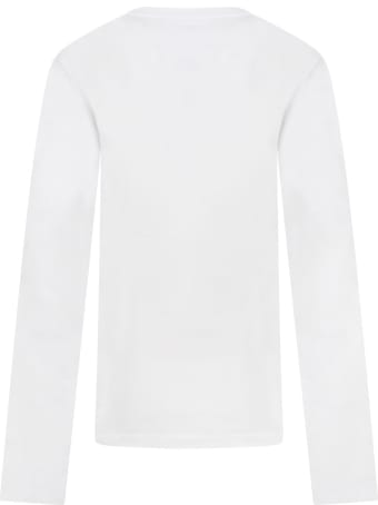 Sonia Rykiel White T-shirt For Girl With Logo