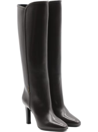 Saint Laurent Jane Monogram Boots In Smooth Leather