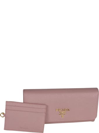 Prada Saffiano Metal Plaque Continental Wallet