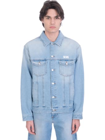 GCDS Jacket In Cyan Cotton