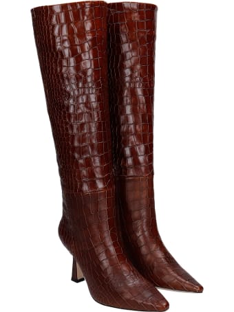 Lola Cruz High Heels Boots In Leather Color Leather