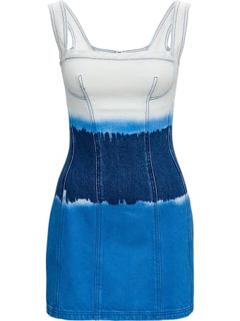 Alberta Ferretti Oceanic Tie Dye I Love Summer Denim Dress