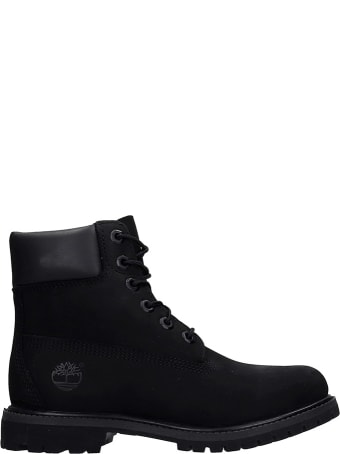 Timberland 6in Prem Combat Boots In Black Nubuck
