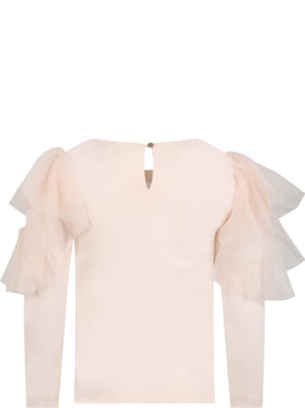 Billieblush Pink T-shirt For Girl With Stars