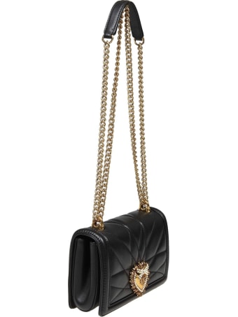 Dolce & Gabbana Mini Devotion Bag In Matelassé Nappa Color Black