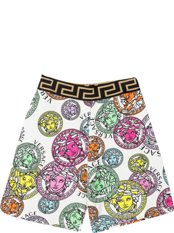 Young Versace Multicolor Print Shorts