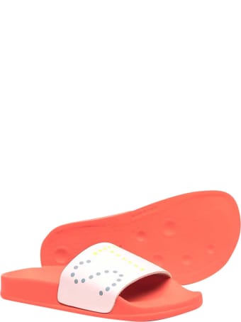 Stella McCartney Kids Pink Slippers With White Logo Band