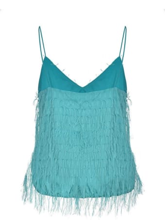 Pinko Top A Frange Verde Acqua