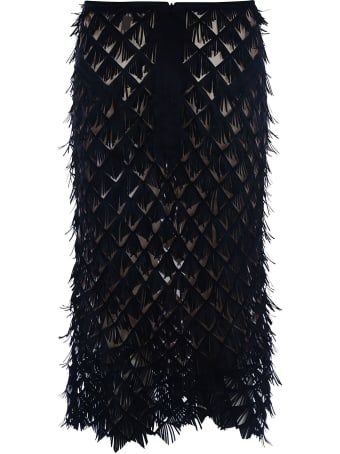Paskal Laser Cut Midi Skirt
