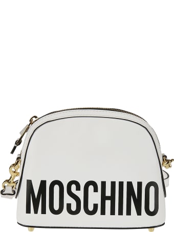 Moschino Top Zip Logo Print Shoulder Bag