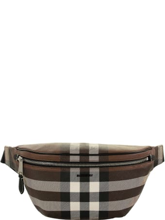 Burberry Check E-canvas Bum Bag Cason Dark Birch Brown