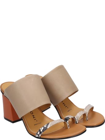 Fabio Rusconi Sandals In Taupe Leather