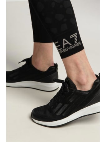 EA7 Ea7 Leggings Neri Maculati Donna