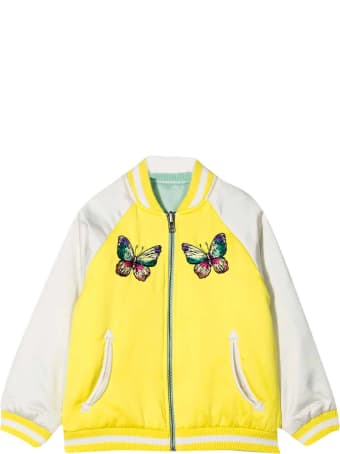 Stella McCartney Kids Reversible Multicolor Bomber Jacket With Applications