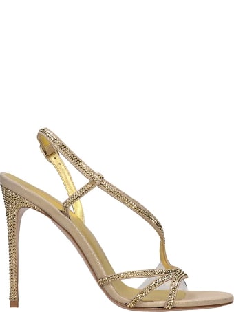 Le Silla Sandals In Gold Leather