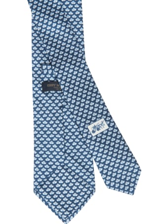 Eddy Monetti Paper Boat Print Neck Tie
