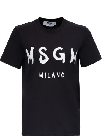 MSGM Jersey T-shirt With Logo Print