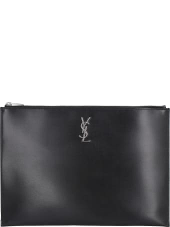 Saint Laurent Leather Flat Pouch