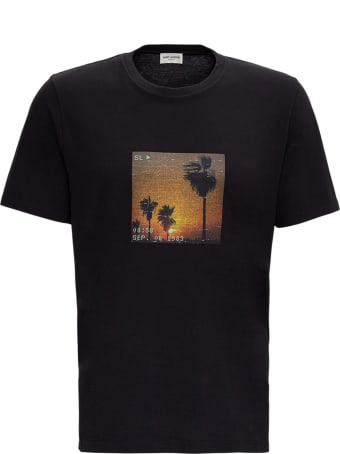 Saint Laurent T-shirt In Jersey With Sunset Print