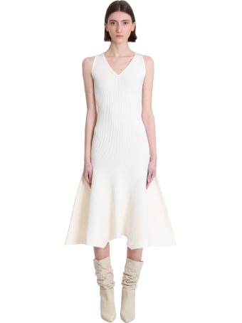 Ami Alexandre Mattiussi Dress In Beige Viscose