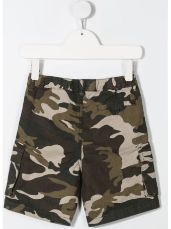 Il Gufo Cargo Bermuda Shorts In Camouflage Jersey