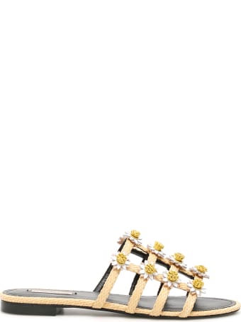 Fabrizio Viti Daisy Slide Raffia Mules